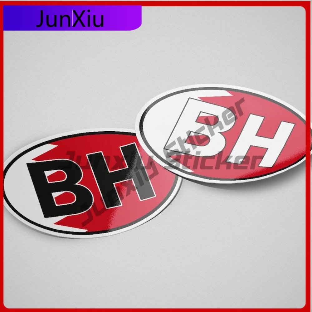 Car Accessories Bahrain - Naklejka Bahrain BH Owalna Flaga Wodoodporne