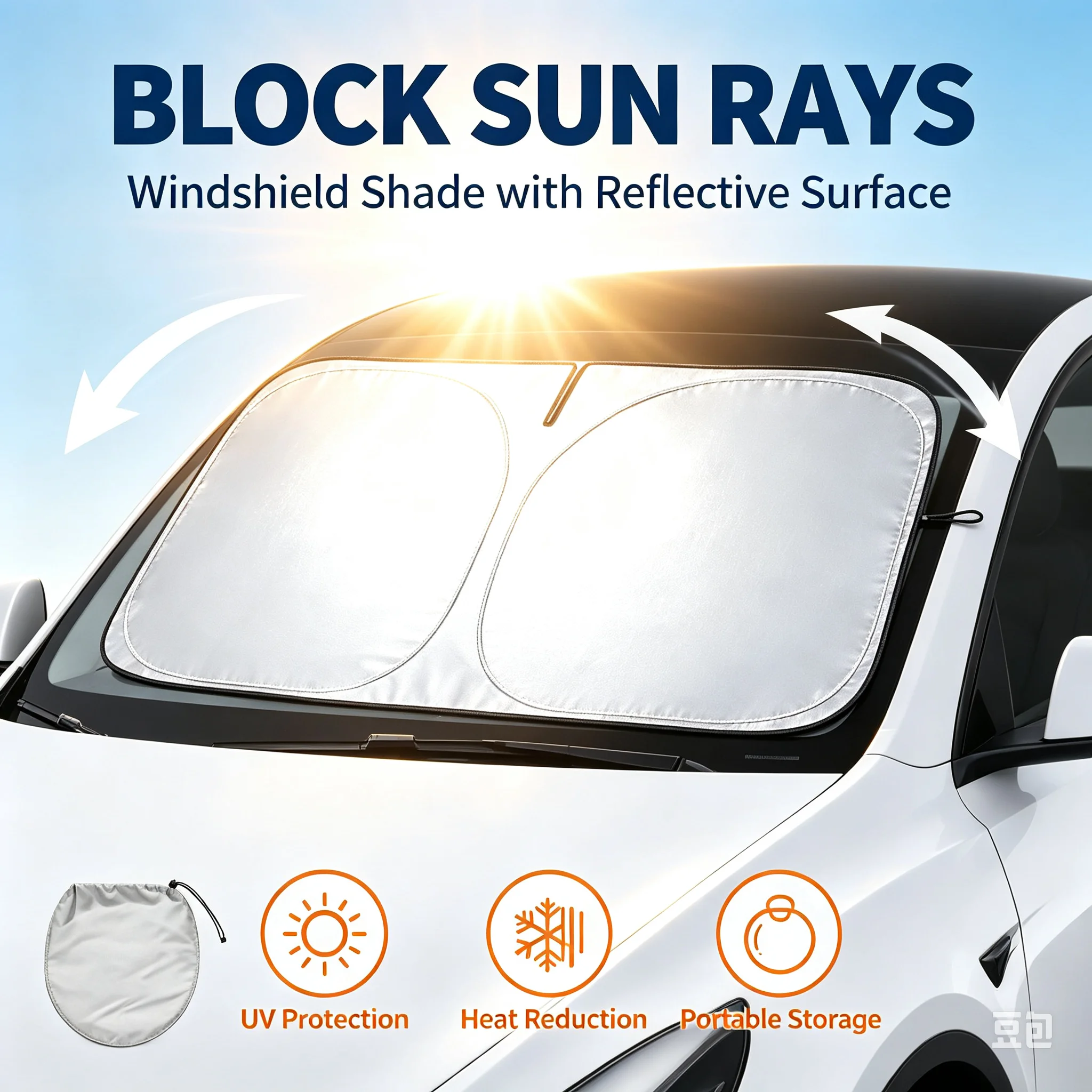 Windshield Sun Shade - Osłona przeciwsłoneczna do samochodu, osłona na