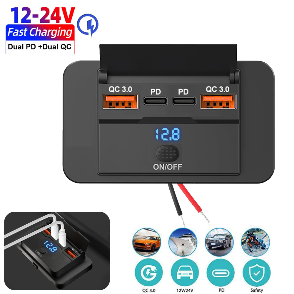 Car Accessories Thailand - Nowa 4-portowa ładowarka samochodowa Panel gniazd