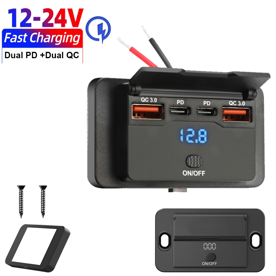 Car Accessories Thailand - Panel z 4 portami USB-C 12/24V,
