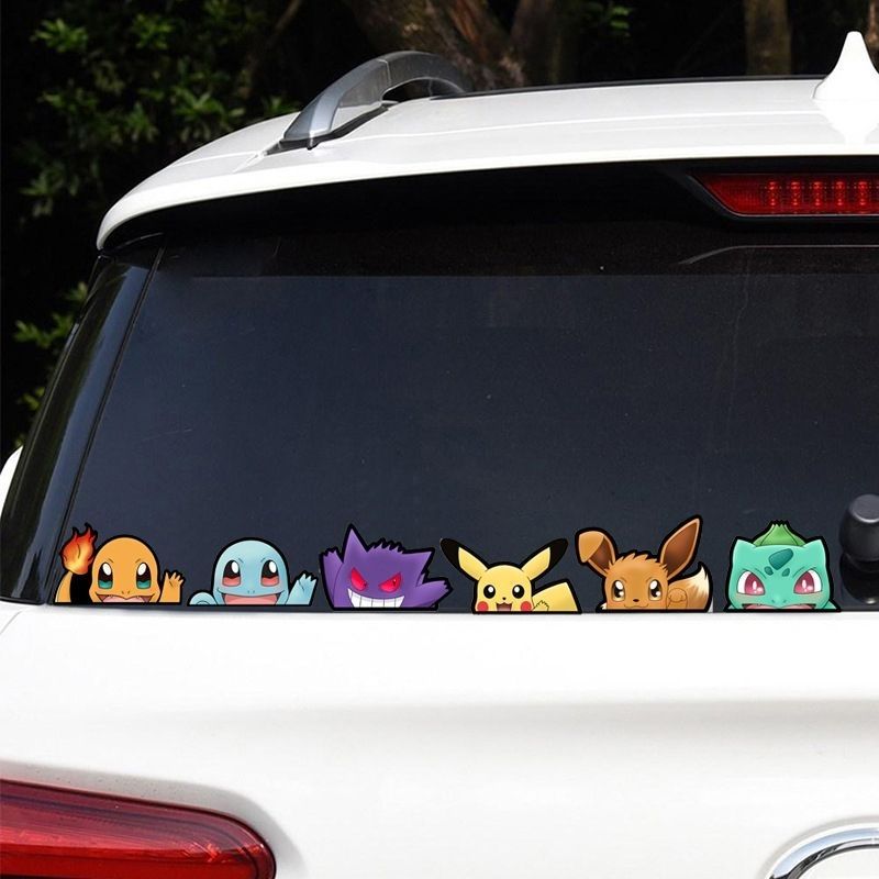 Car Accessories Toy - Naklejka na szybę samochodu Pokémon, naklejka