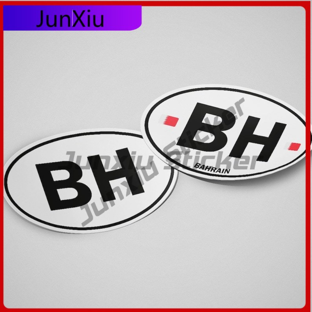 Car Accessories Bahrain - Naklejka z flagą Bahrajnu, owalna, biało-czarna,