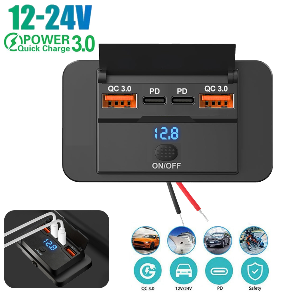 Car Accessories Thailand - Gniazdo ładowarki samochodowej USB 12V/24V QC3.0