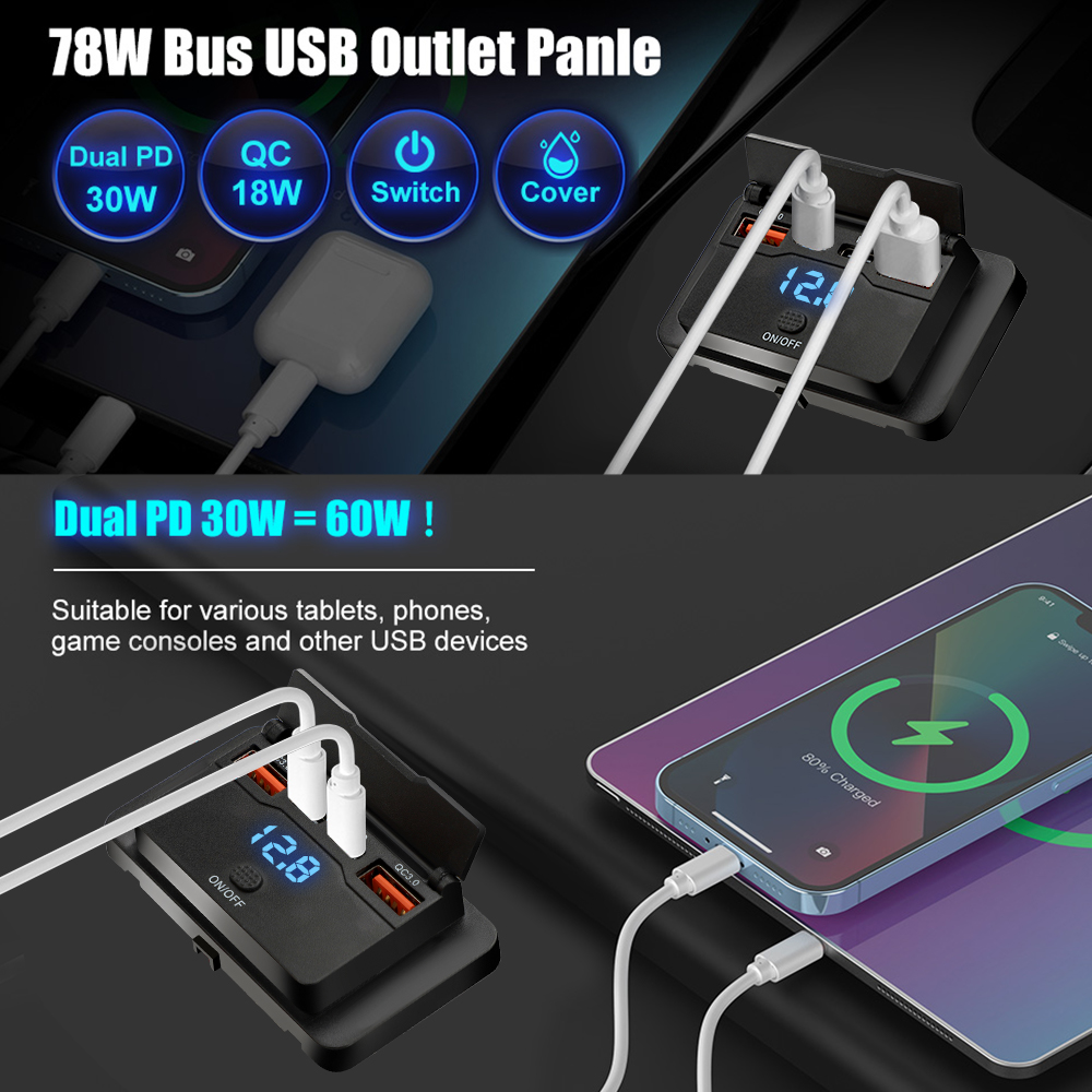 96W Dual PD Dual QC3.0 Typ C U – Car Accessories Thailand recenzja i cena